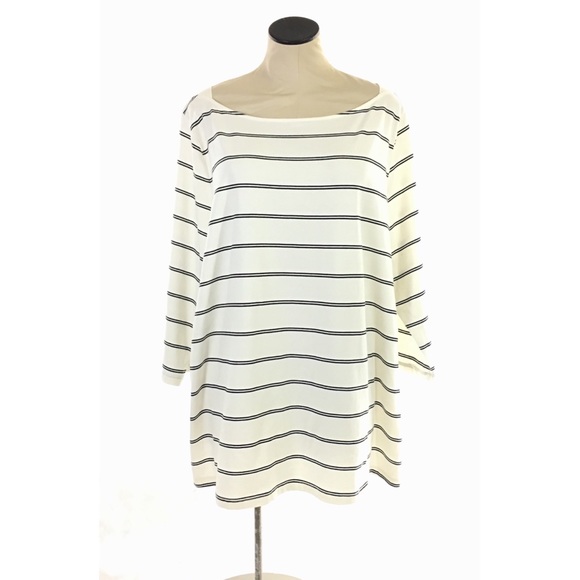 Ava & Viv Tops - New Ava & Viv Striped Tunic Top Plus White Black